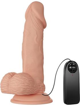 Beautiful Zebulon Glide & Slide-Skin Vibrating Dildo, 19 cm