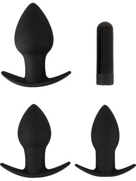 Black Velvets Butt Plug Set, 3 Plugs & 1 Bullet