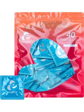 EasyGlide Ribs and Dots Condoms, 40-pack