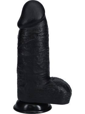 RealRock Extra Thick Realistic Dildo, 23 cm, svart