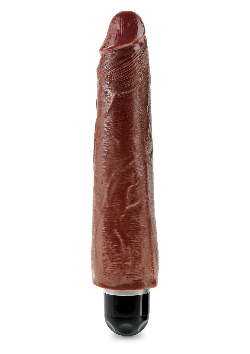 KING COCK 9'' VIBR STIFFY BROWN