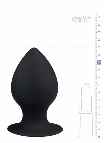 Round Butt Plug LARGE -Silikon 12cm med sugbas