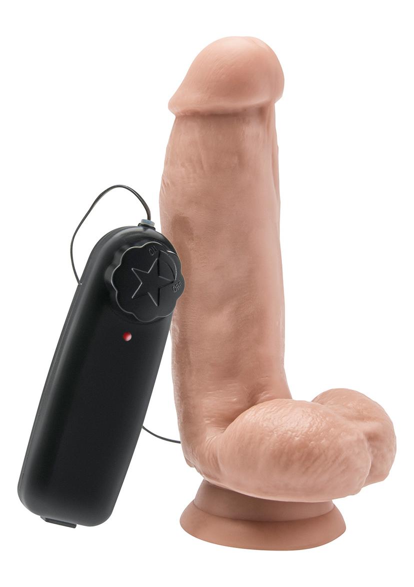 COCK 6 INCH W/ BALLS FLESH VIBR.