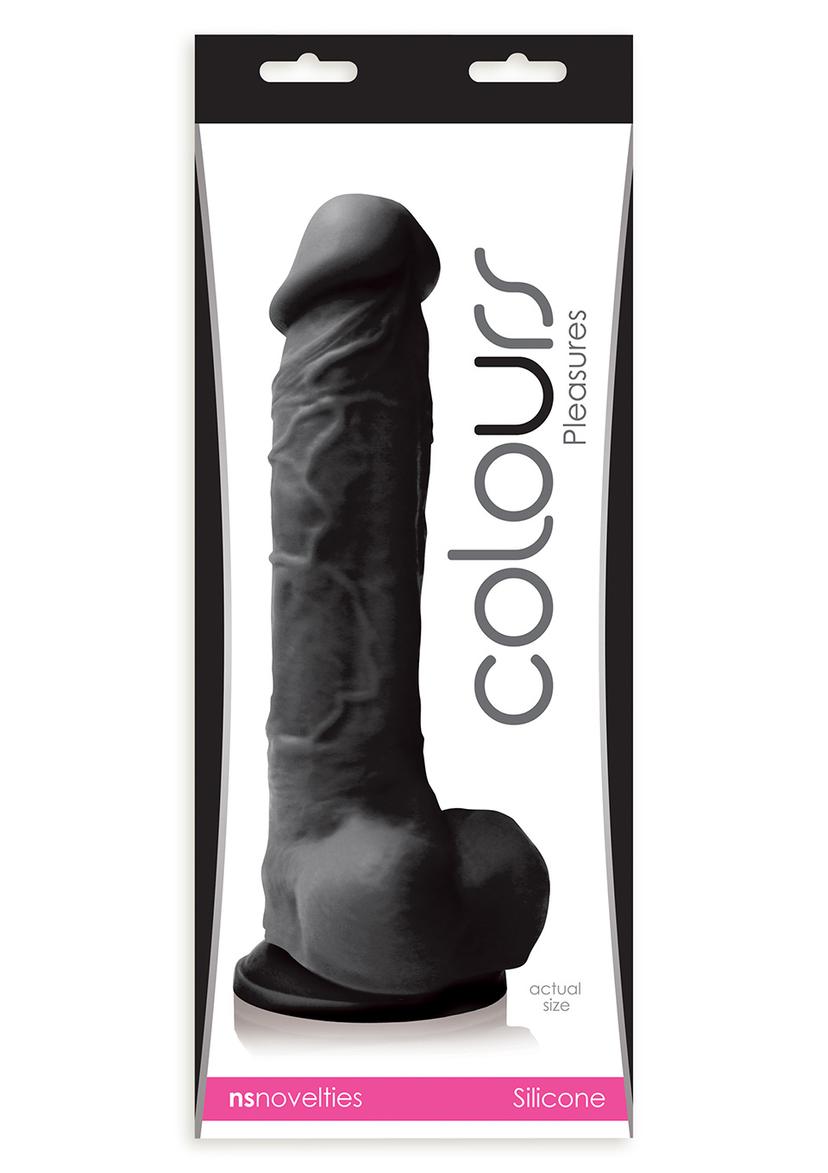 COLOURS PLEASURES LARGE BLACK DILDO - 25CM