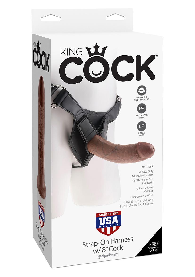 KING COCK STRAP-ON HARNESS W/8" COCK BR