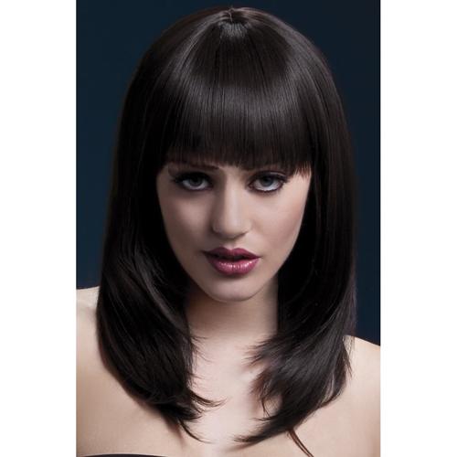 Fever Tanja Wig 19inch/48cm Brown Feathered Cut with Fringe