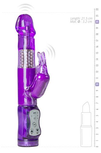 Easytoys Purple Bunny Vibrator - med snurrande Kulor