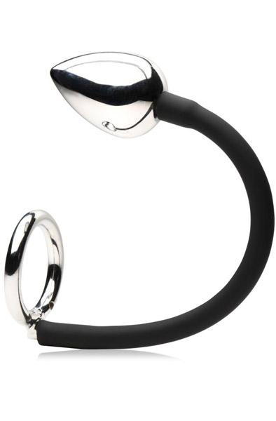 Tug + Plug Cock &amp; Ball Ring With Anal Plug