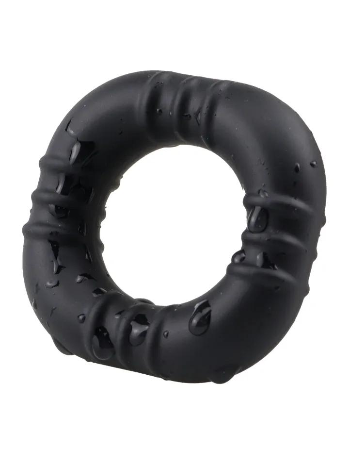 Square Fit Silicone Cock Ring Black