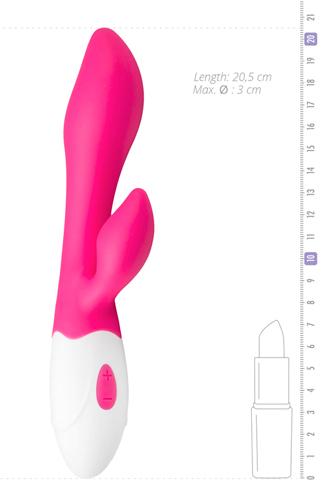 GALAXY SILICONE G-SPOT RABBIT VIBRATOR - ROSA VIT  - USB LADDNING