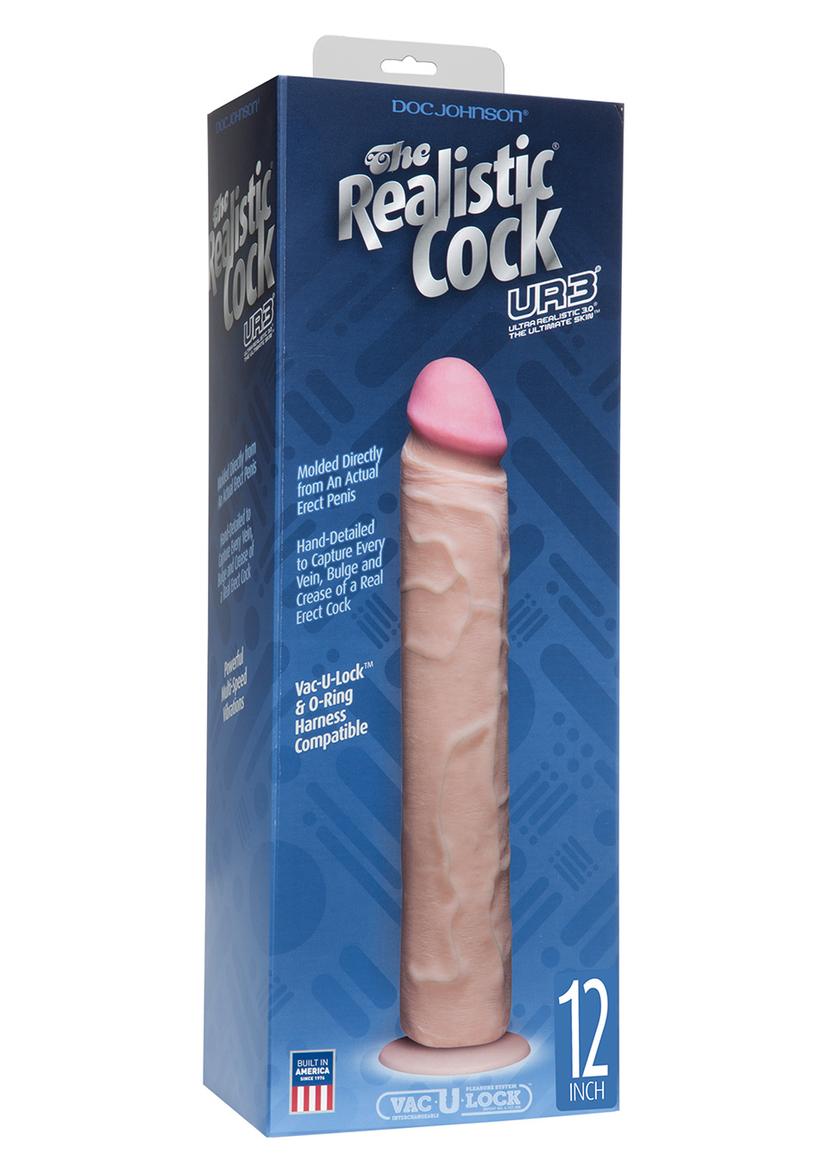 REALISTIC COCK 12'' NO BALLS FLESH