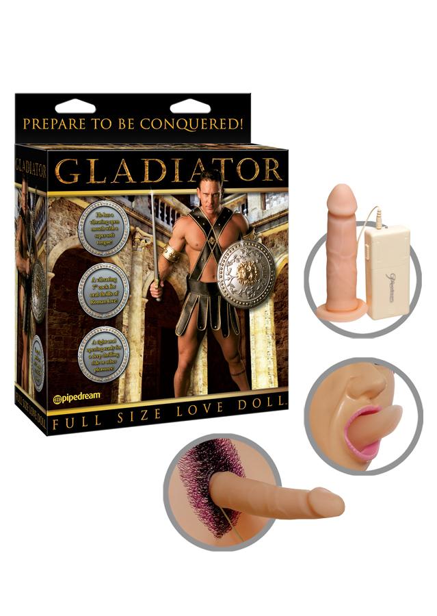 GLADIATOR VIBRATING DOLL sexdocka med 18cm dildo