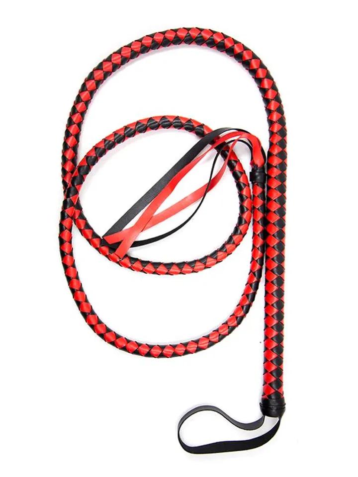 Long Whip Black &amp; Red 210 cm