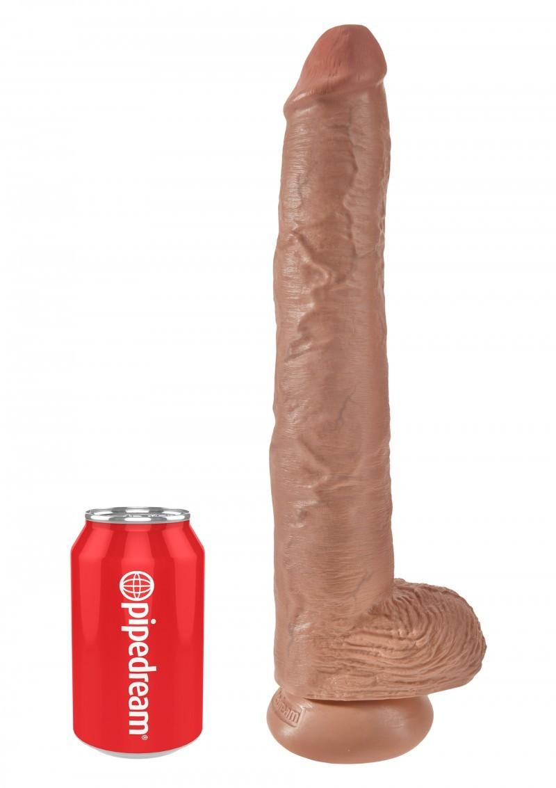 KING COCK 14'' COCK WITH BALLS TAN