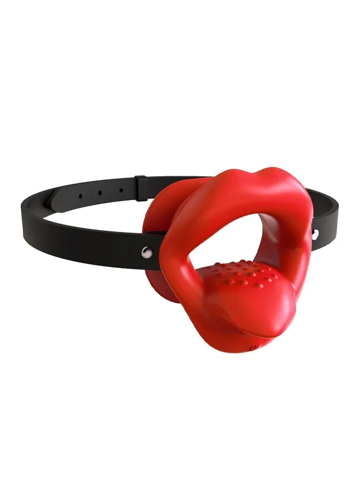 Vibrating Mouth Gag Silicone Lips &amp; Tongue