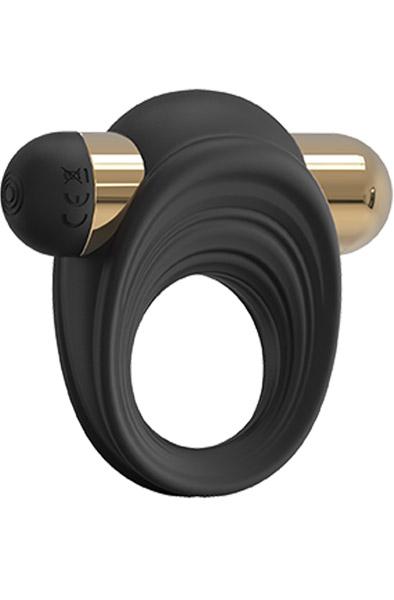 Vibrating C-Ring Black &amp; Gold