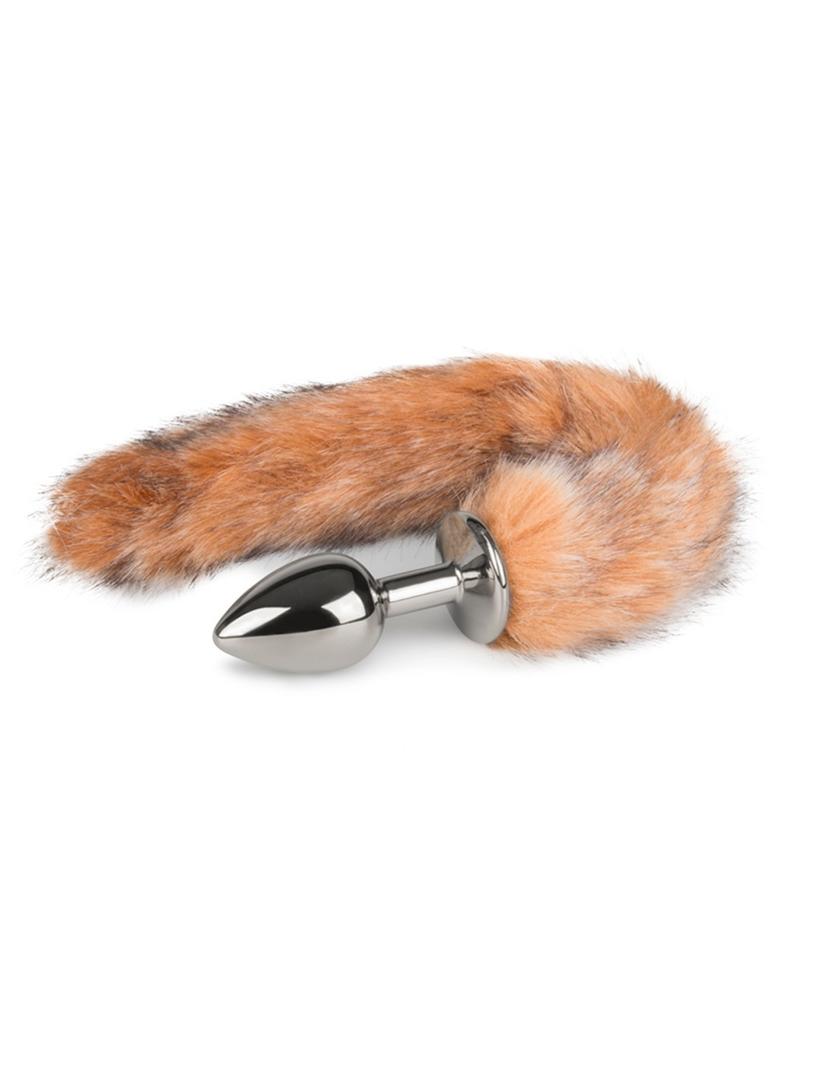 Fox Tail Plug No. 7 - Silver - Rävsvans Brunrandig