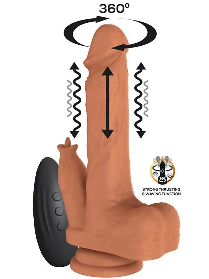 Quintus Thrusting, Waving &amp; Vibration Dildo 23 cm