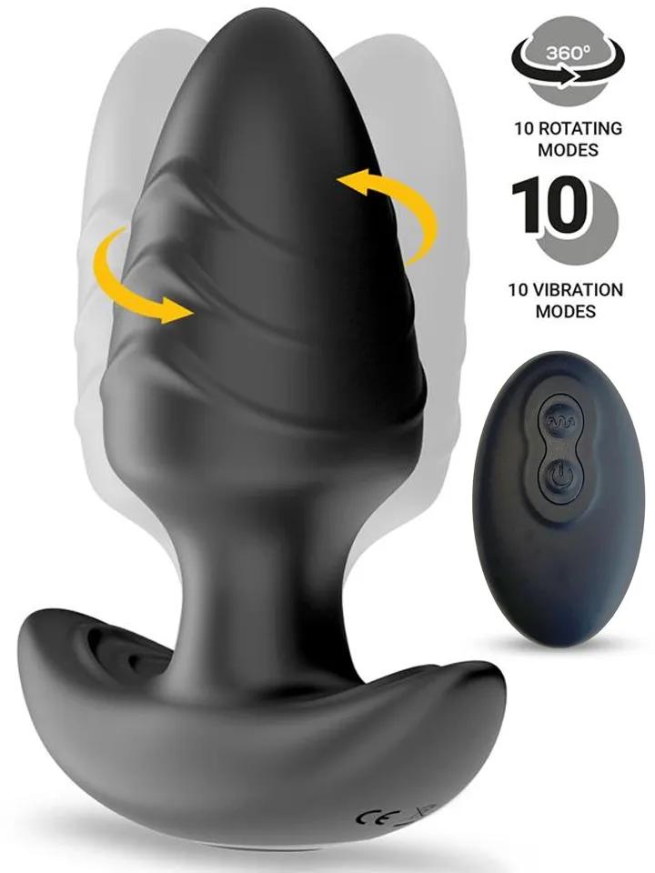Frank Rotating &amp; Vibrating Anal Plug With Remote