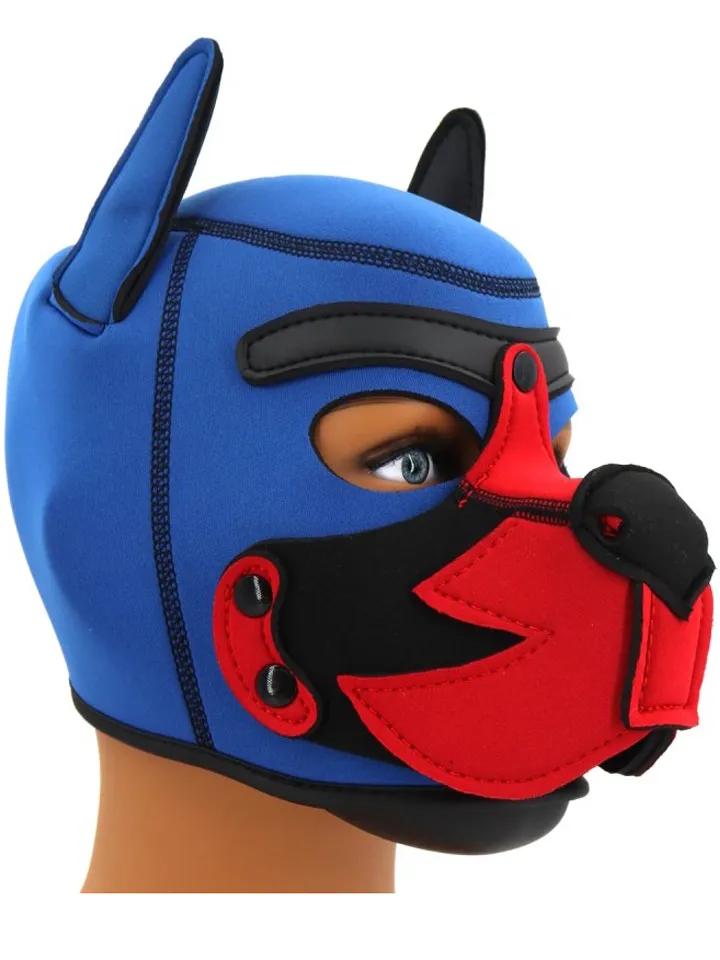 Puppy Fox Neoprene Hood Blue-Red
