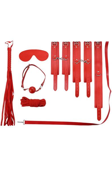 10-pcs Complete Beginners Set Red Bondage paket