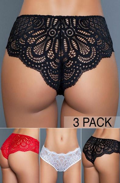 BeWicked Astrid 3-pack of Lace Panties L Trosor