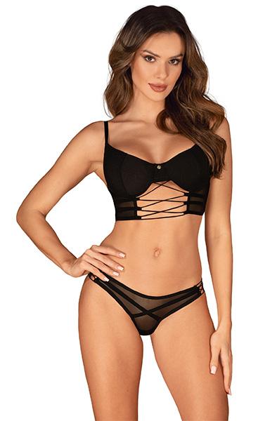 Obsessive Roxelia 2-pcs Set Black XL/XXL BH & BH-set