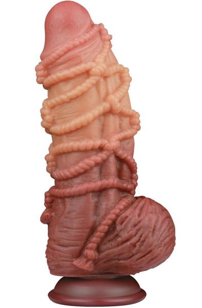 Dual Layered Platinum Silicone Cock Rope 24,5 cm Grövre dildo