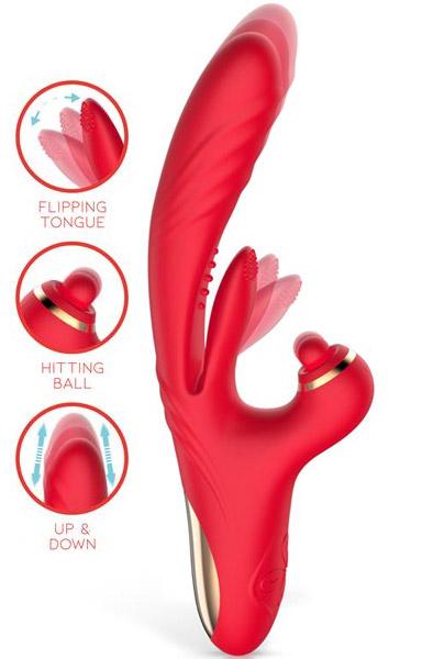Limbe Vibe With Flip-flap Tongue & Hitting Ball Vibrator