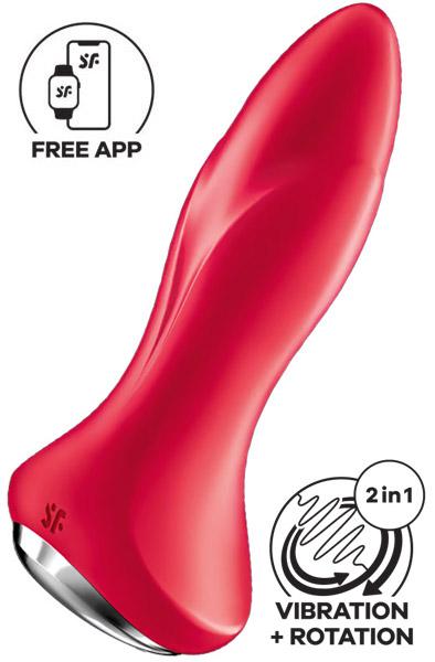 Satisfyer Rotator Plug 1+ Anal Vibrator Red Analplugg med vibrator