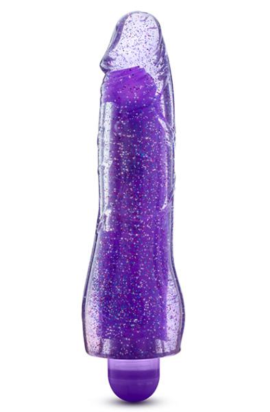 Glow Dicks Molly Glitter Vibrator Purple 20cm Dildo med vibrator