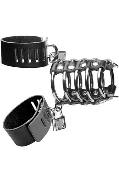 Strict 5 Ring Chastity Device with Cock & Ball Strap Kyskhetsbur