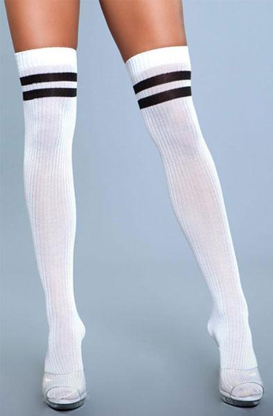 BeWicked Going Pro Thigh High Stockings White One Size Vita Knästrumpor