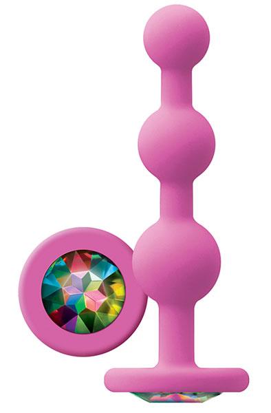 Glams Ripple Rainbow Gem Pink Analplugg
