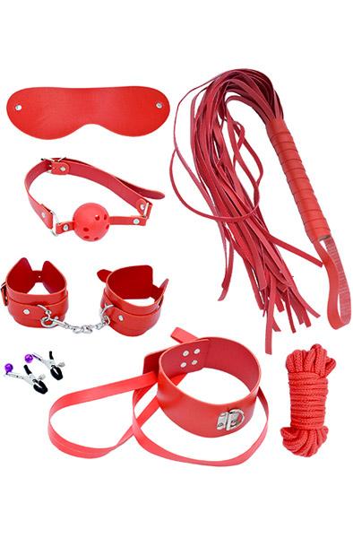 Attraction 7-pcs Bondage Starter Kit Red Bondage paket