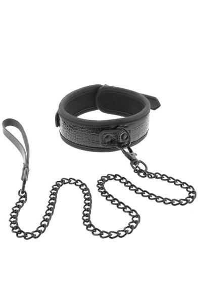 Dream Toys Blaze Collar And Leash Croco Black Halsband & koppel
