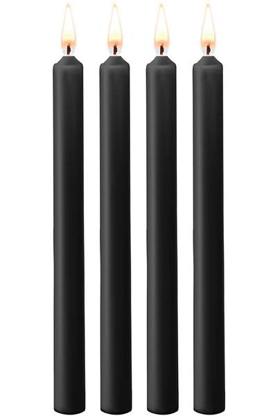 Ouch Teasing Wax Candles Large Parafin 4-pack Black BDSM ljus