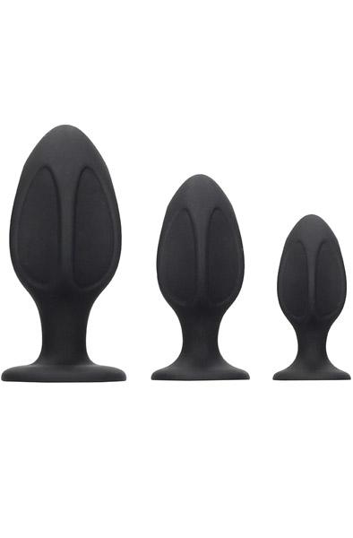 Ouch Diamond Shape Butt Plug Set Black Analpluggar paket