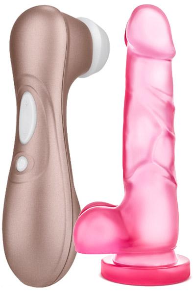 Satisfyer Pro 2 + Dildo 20 cm Paketerbjudande