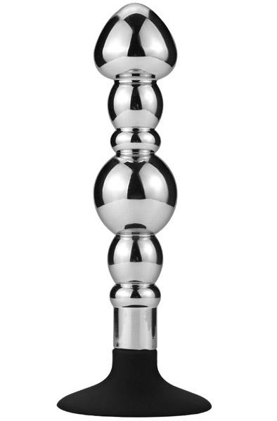 Anal Beads 4 Balls With Suction Cup 17,5cm Analplugg metall