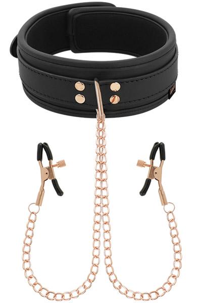 Coquette Fantasy Collar With Nipples Clamps Halsband med bröstklämmor
