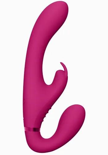 VIVE Suki Triple Action Strapon Rabbit, Rosa