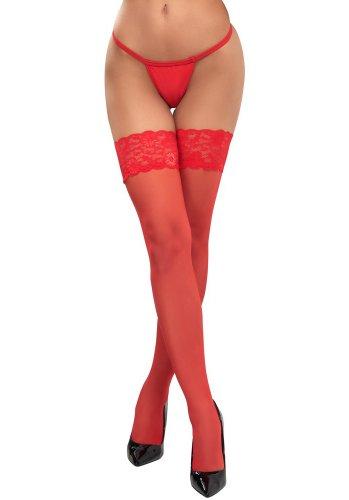 Hold-Up Stockings Red (Storlek: Small)