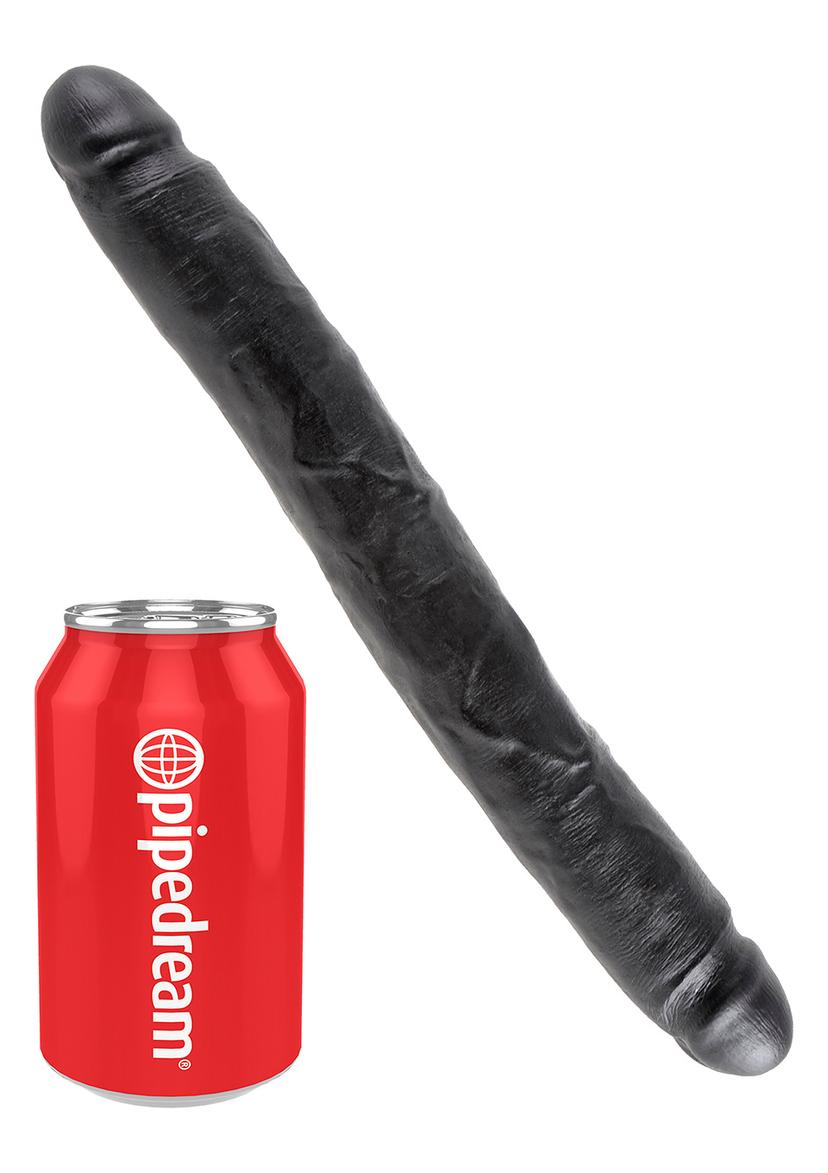 KING COCK 12 INCH SLIM DOUBLE BLACK - Dubbel dildo
