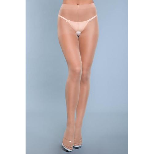 Everyday Wear Crotchless Pantyhose - Beige