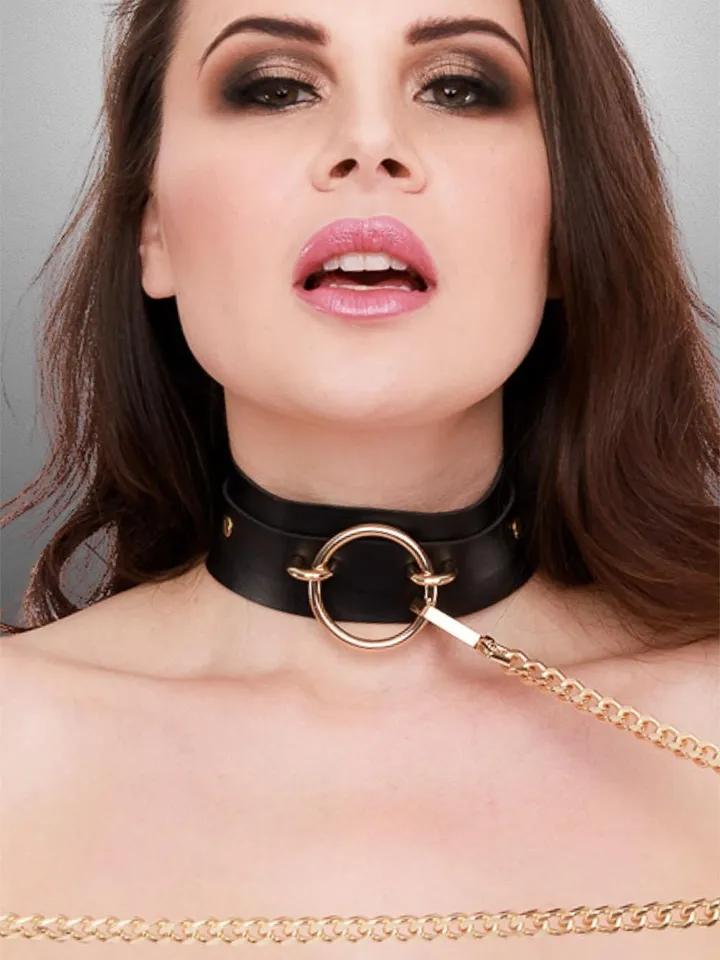 O-Ring Front Collar + Leash Black