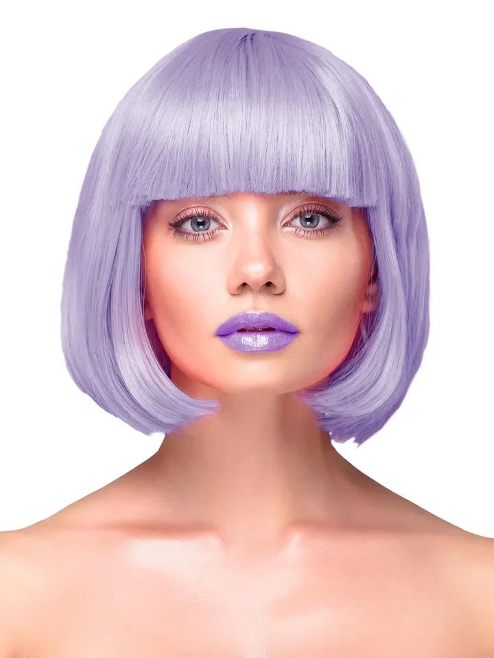 Party Wig Short Straight Purple Hair