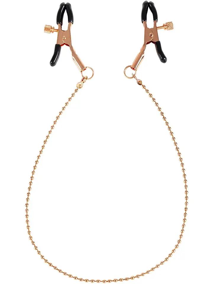 Virgite Nipple Clamps With Chain Gold