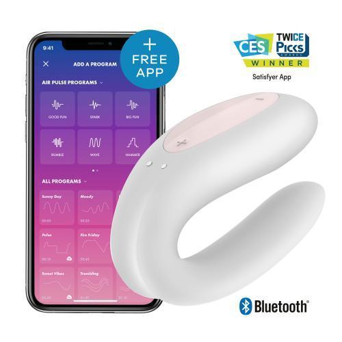 Satisfyer Double Joy Couples Vibrator- White