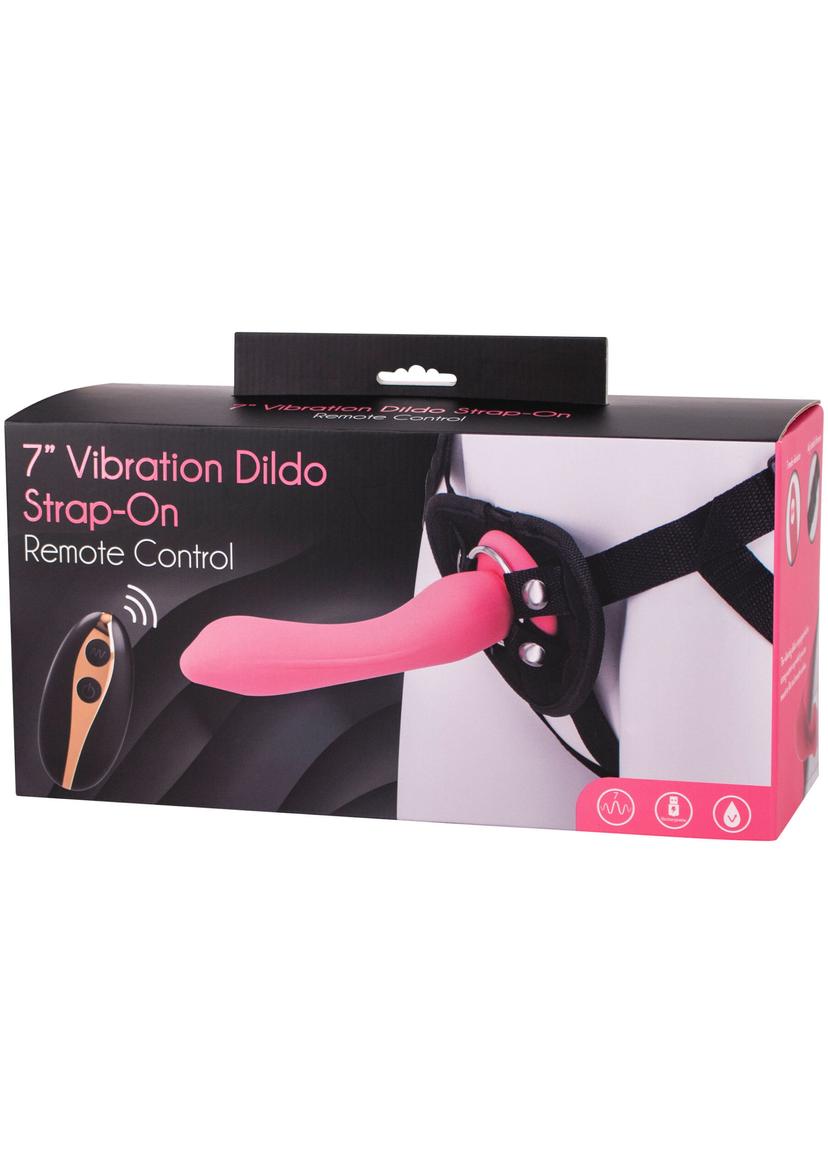 Vibration Dildo Strap-On 7inch Pink